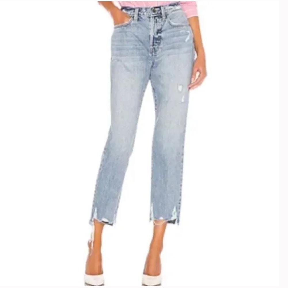 PISTOLA Charlie Distressed Straight Cropped Jeans in Ruthless